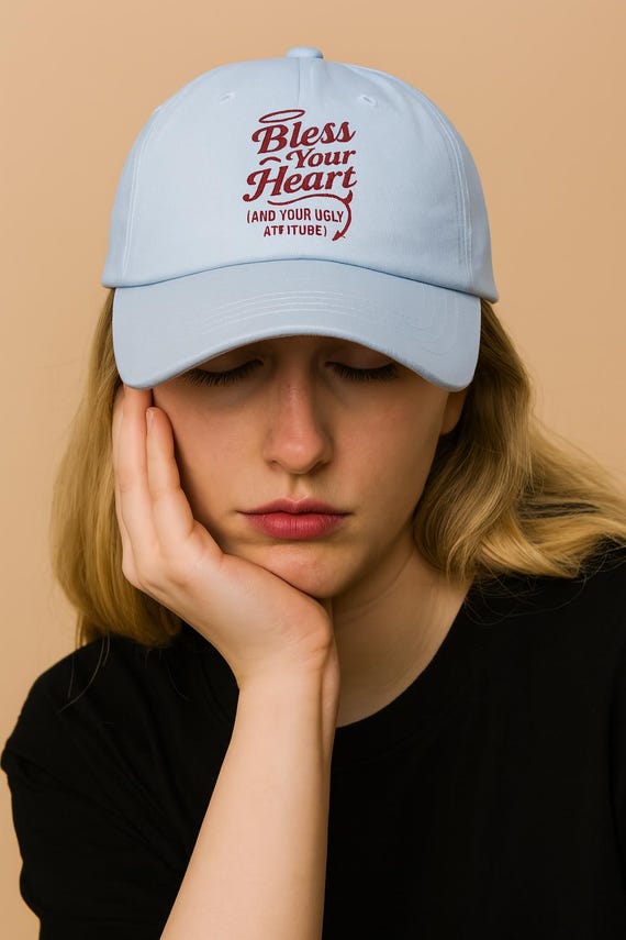 Bless Your Heart Dad Hat: Embroidered Southern Sass Light Blue Cap