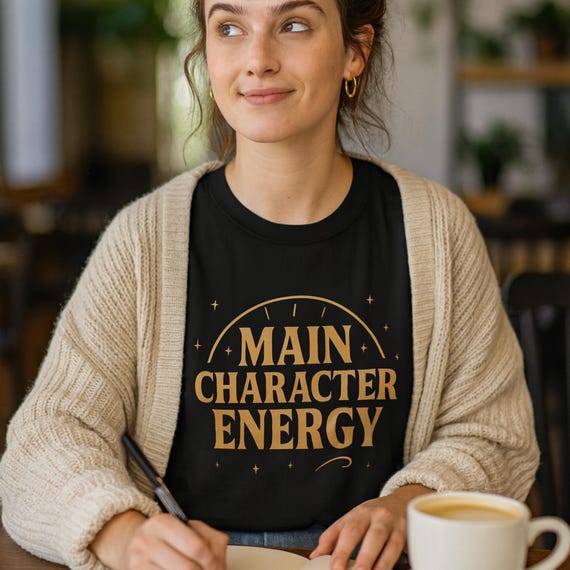 Main Character Energy Comfort Colors Tee: Retro Star Graphic T-Shirt