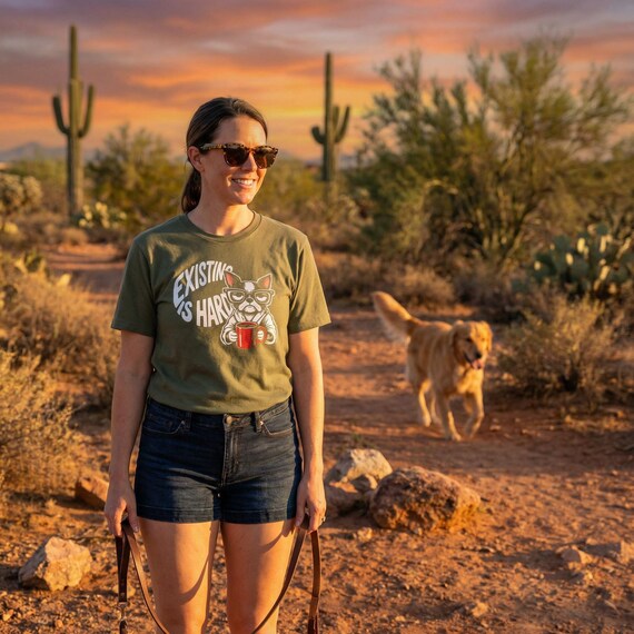 Existing Is Hard Funny Frenchie Shirt Sarcastic Coffee Dog Tee