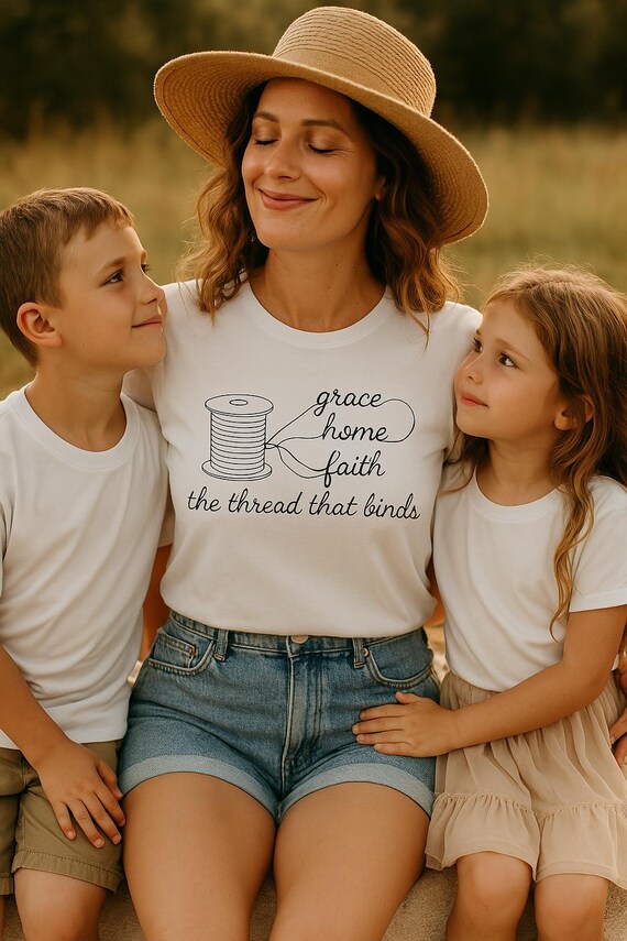 Faith-Inspired Christian Tee: Grace, Home, Faith Jersey T-Shirt