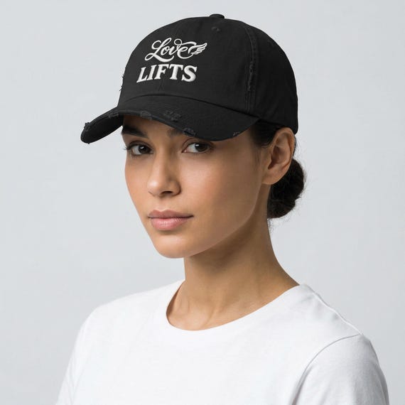 Love Lifts Distressed Baseball Cap – Embroidered Vintage Dad Hat in 5 Colors
