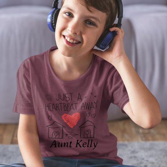 Heartbeat Away Kids Tee: Personalized Family Love Shirt