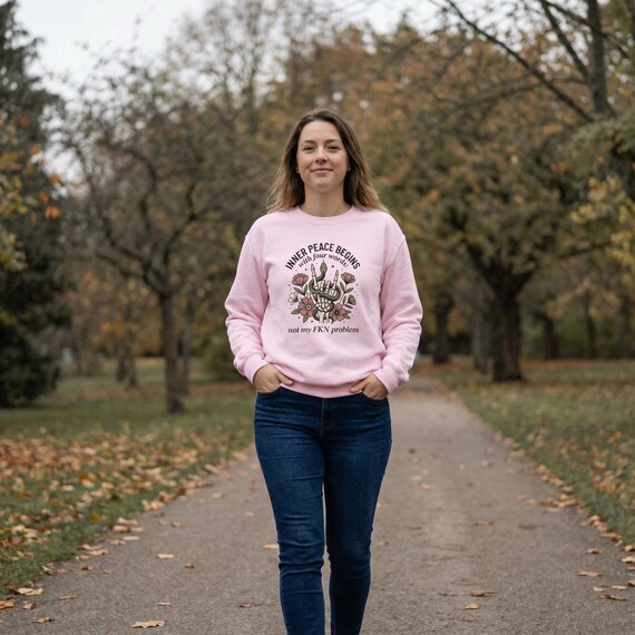 Skull and Flowers Graphic Sweatshirt, Peaceful Boho Crewneck