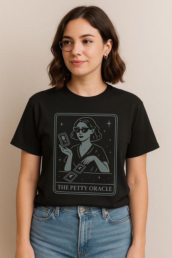Petty Oracle Tarot Card Shirt: Comfort Colors Witchy Tee