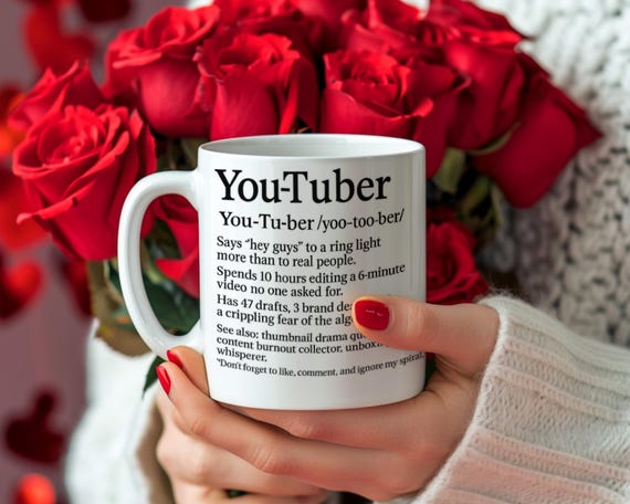 Funny YouTuber Definition Mug: Content Creator Gift