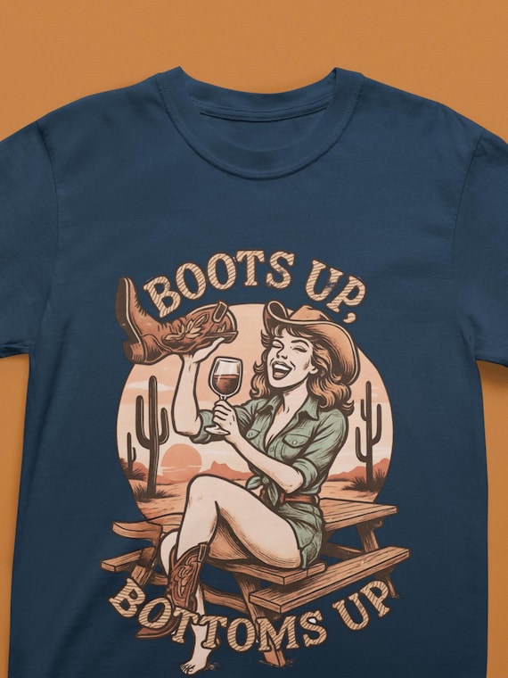 Western Graphic Tee, Cowgirl Wine T-Shirt, Vintage Rodeo Top, Country Festival, Comfort Colors