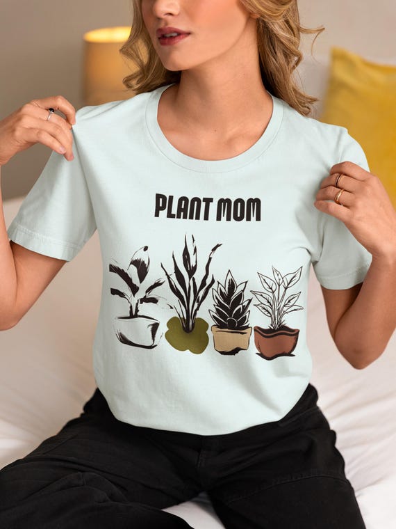 Plant Mom Shirt Plant Lover Gift Plant Lady Clothing Gardening Gift Botanical T-Shirt Plant Parent Gift Green Thumb Succulent Mom Gift