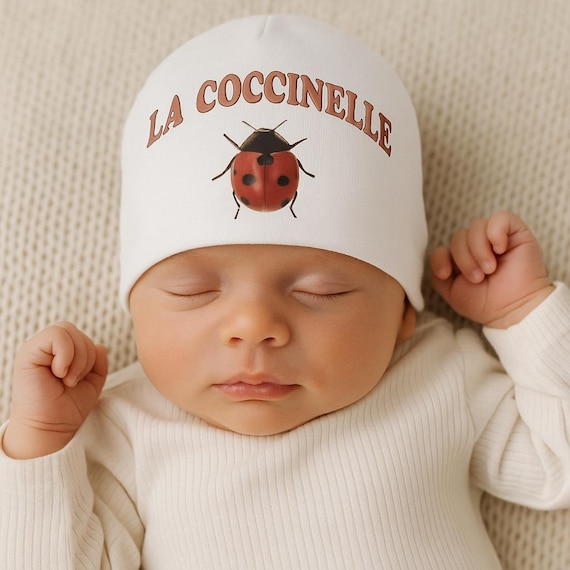 Ladybug Baby Beanie: La Coccinelle French Style Newborn Cap