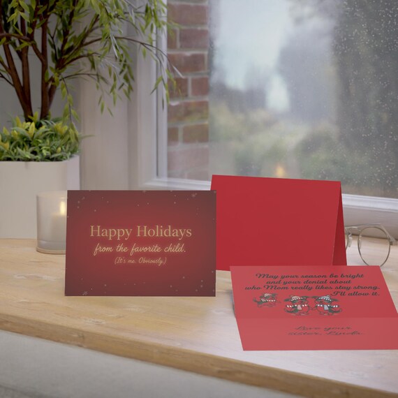 Funny Holiday Card • Favorite Child Christmas Card • Snarky Sibling Greeting • “Happy Holidays from the Favorite Child”