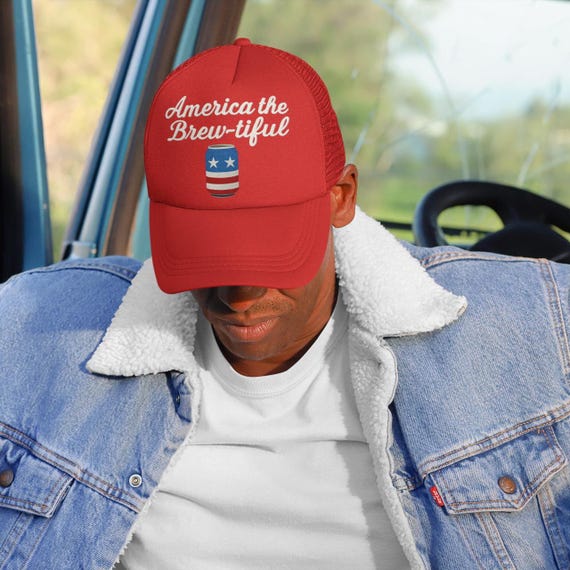 America Brew-tiful Trucker Hat: Patriotic Beer Cap, 4th of July