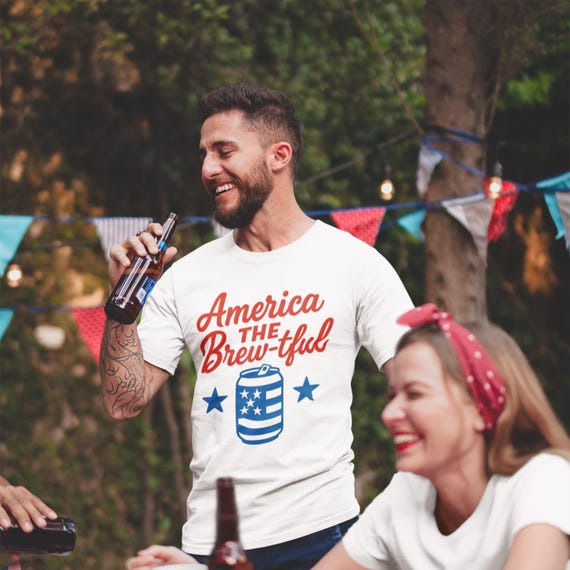 America the Brew-tiful Shirt: Patriotic Beer USA Pride Tee