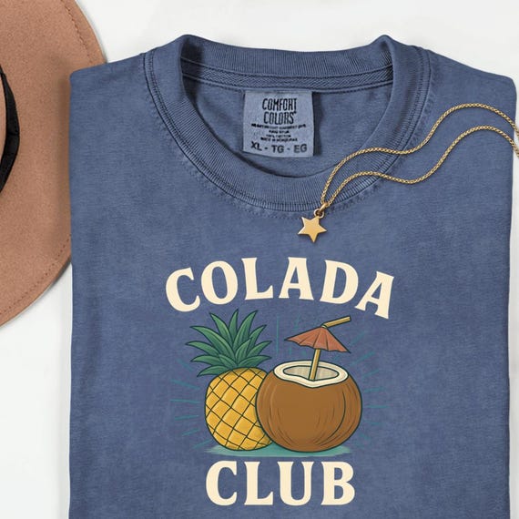 Pina Colada T-Shirt: Tropical Cocktail Graphic Tee - Summer Beach Top