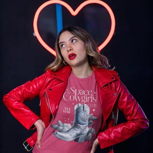 Astronomy Shirt Country Western Space Theme Comic Con Shirt Women in STEM Gift Cowgirl Fashion Science Teacher Space Lover Graphic Tee Gift