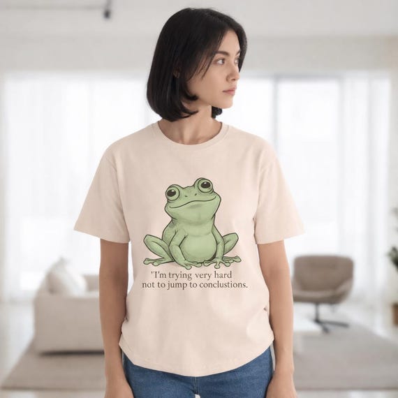Minimalist Overthinking Humor Frog Shirt, Introvert Graphic Tee