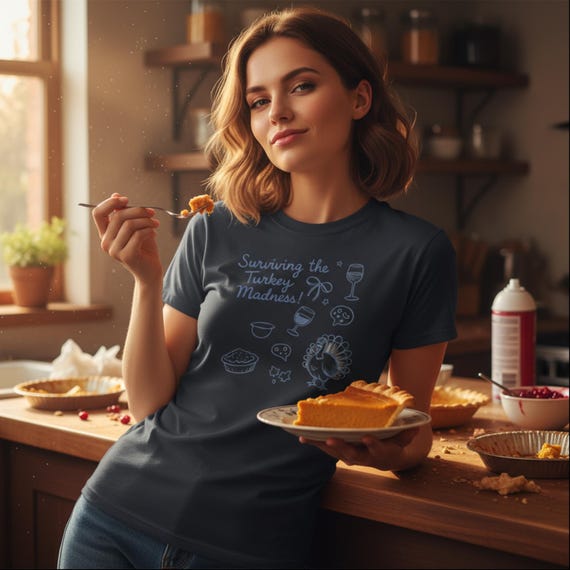 Thanksgiving Shirt, Family Dinner Humor, Pie  Wine TShirt, Funny Holiday Tee