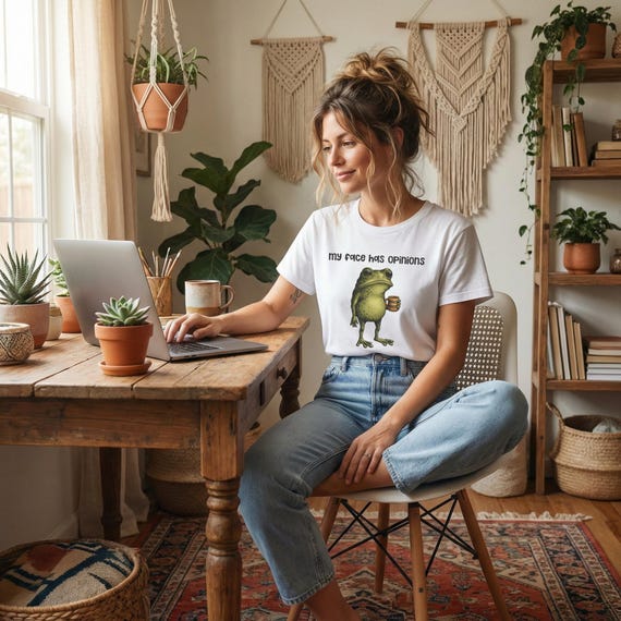 My Face Has Opinions Funny Frog Coffee Tee Sarcastic Shirt