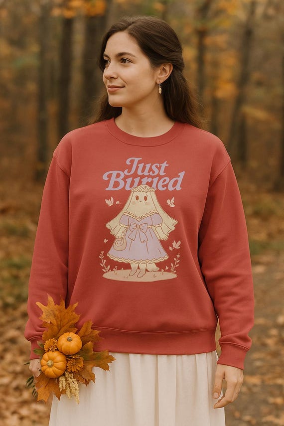 Ghost Bride Comfort Colors Sweatshirt: Spooky Halloween Wedding Pullover