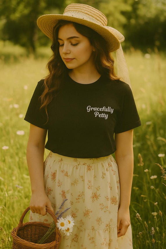Gracefully Petty T-Shirt: Funny Sassy Black Tee - Bella+Canvas 3001