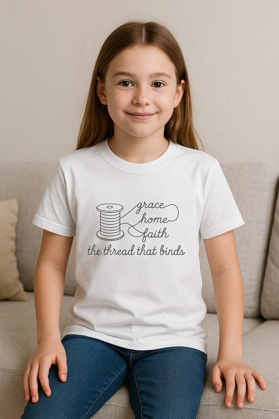 Christian Youth T-Shirt: Grace, Home, Faith - Bella+Canvas 3001Y