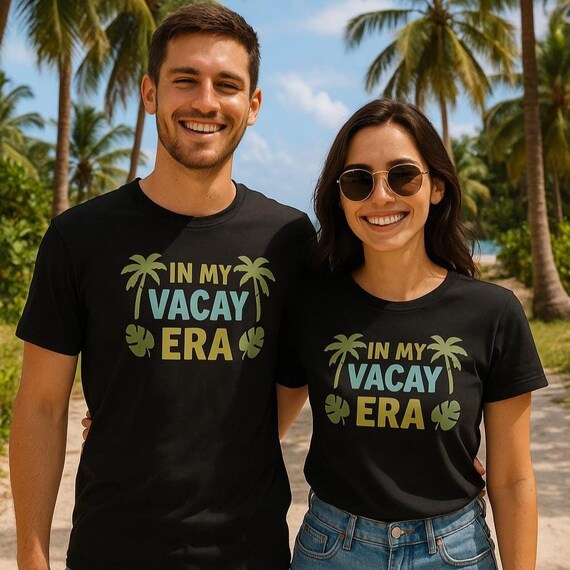 Vacay Era Bella Canvas Tee: Palm Tree Graphic Summer Vacation Shirt