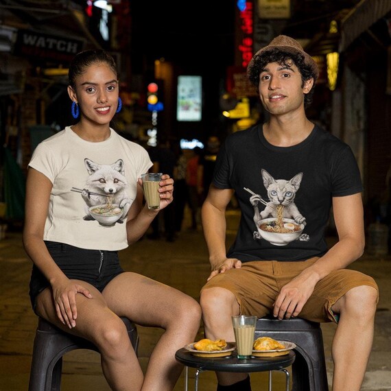 Ramen Fox T-Shirt: Kawaii Anime Foodie Tee