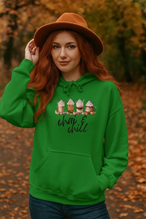 Chai & Chill Hoodie: Cozy Fall Tea Sweatshirt - Charcoal Gray