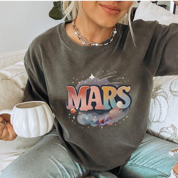 Mars Graphic Tee, Comfort Colors Unisex T-Shirt, Vintage Style