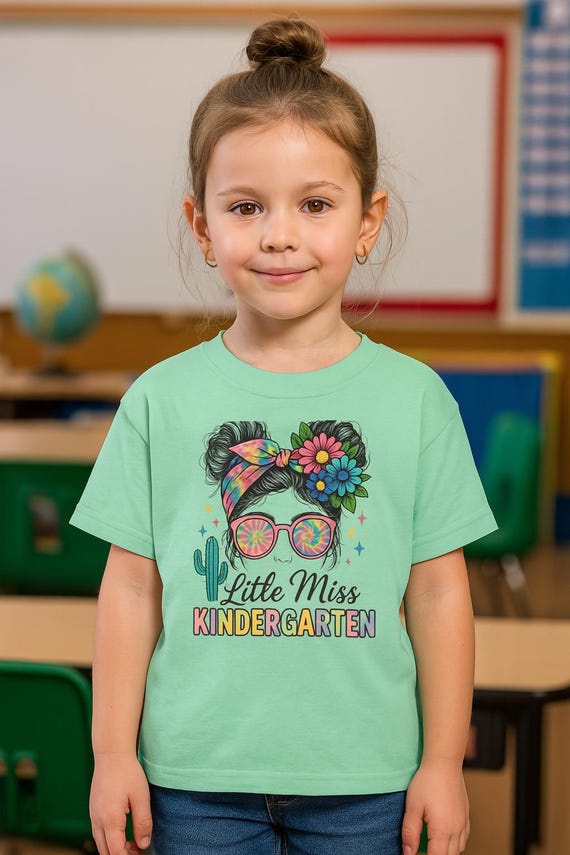 Little Miss Kindergarten Shirt: Tie-Dye Back to School Tee