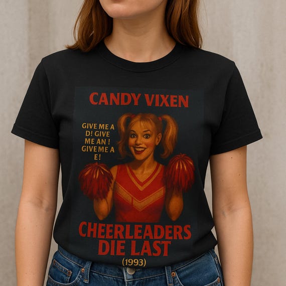 Retro Horror Parody Tee: Cheerleaders Die Last - 90s Slasher