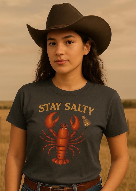 Stay Salty Lobster Comfort Colors Tee: Vintage Coastal Shirt