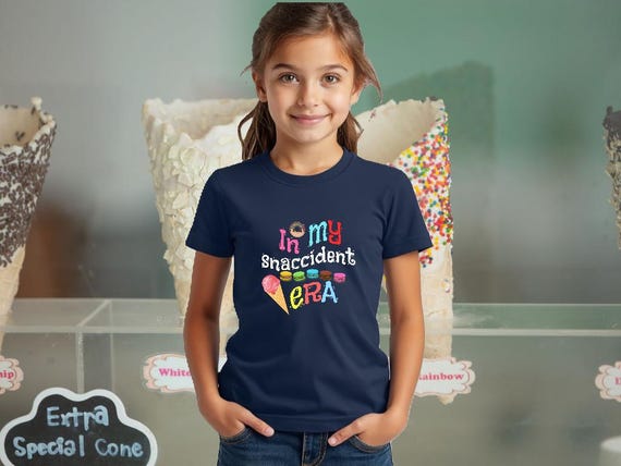 Snaccident Tee: Kids' Funny Ice Cream & Macaron T-Shirt