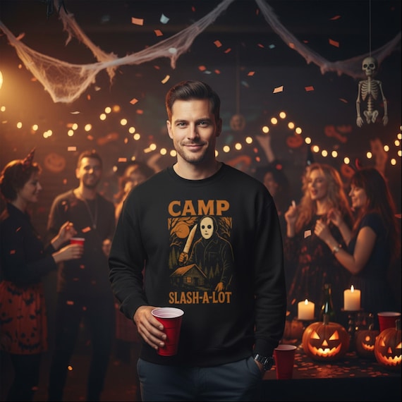 Horror Movie shirt, Vintage Slasher Camp Crewneck, Spooky Halloween Apparel