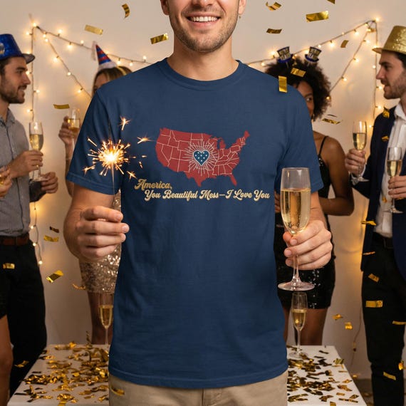 America, You Beautiful Mess  Patriotic Comfort Colors Shirt Americana Vintage 250th USA Birthday Tee