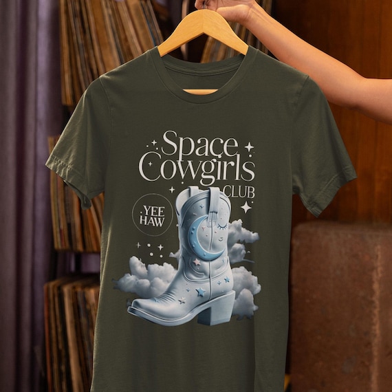 Space Cowgirls Club T-Shirt: Western Galaxy Sci-Fi Tee