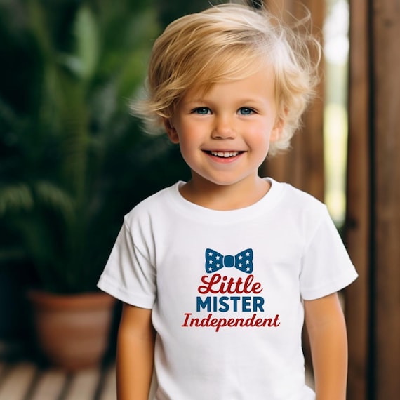 Little Mister Independent Toddler Tee: 4th of July Patriotic Outfit