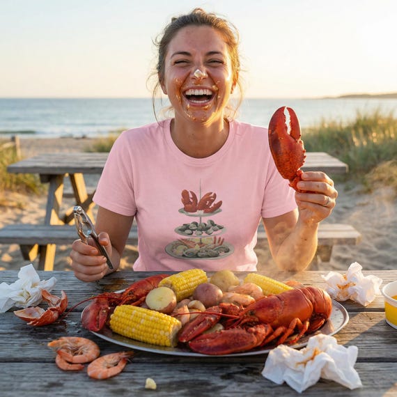 Seafood Tower T-Shirt: Coastal Italian Summer, Foodie Gift