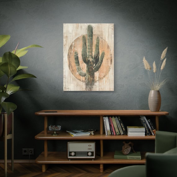 Shabby Chic Cactus Canvas Print: Desert Southwest Home Decor