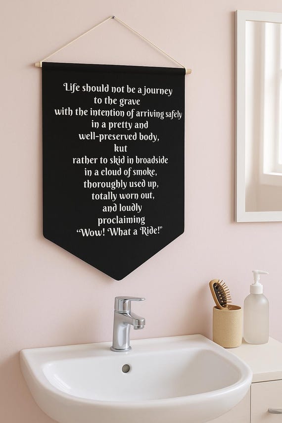 Hunter S. Thompson Quote Banner: Motivational Gothic Wall Art