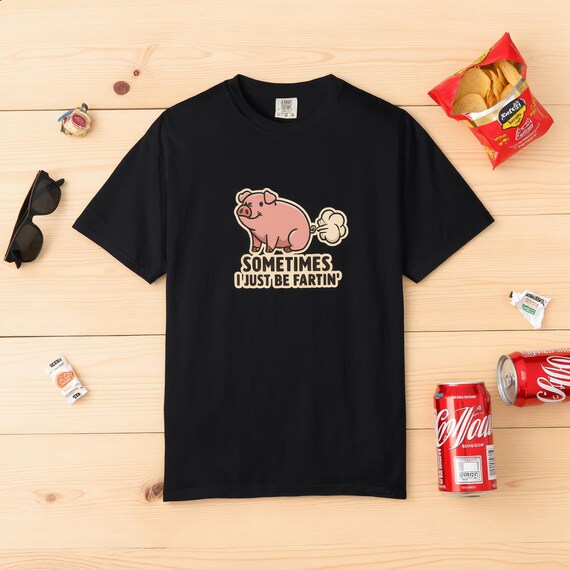 Farting Pig T-Shirt: Cartoon Graphic Tee