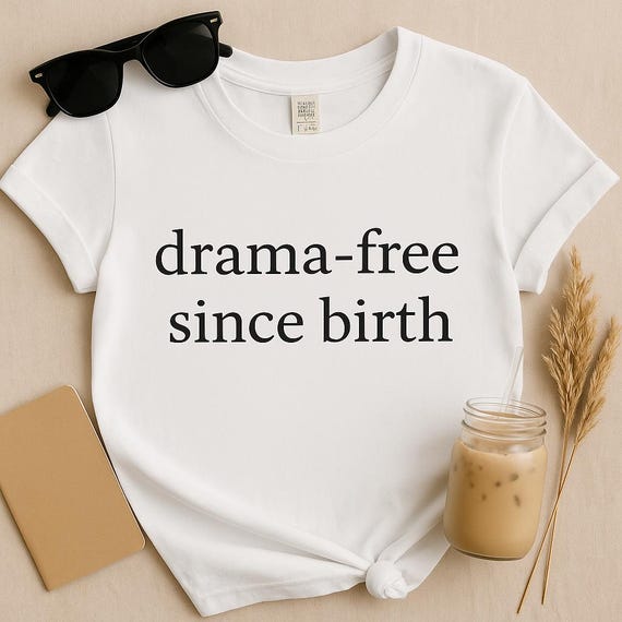 Drama-Free Comfort Colors T-Shirt: Minimalist Chill Vibes Tee