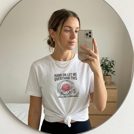 Overthink This T-Shirt – Funny Brain Hamster Wheel Graphic Tee