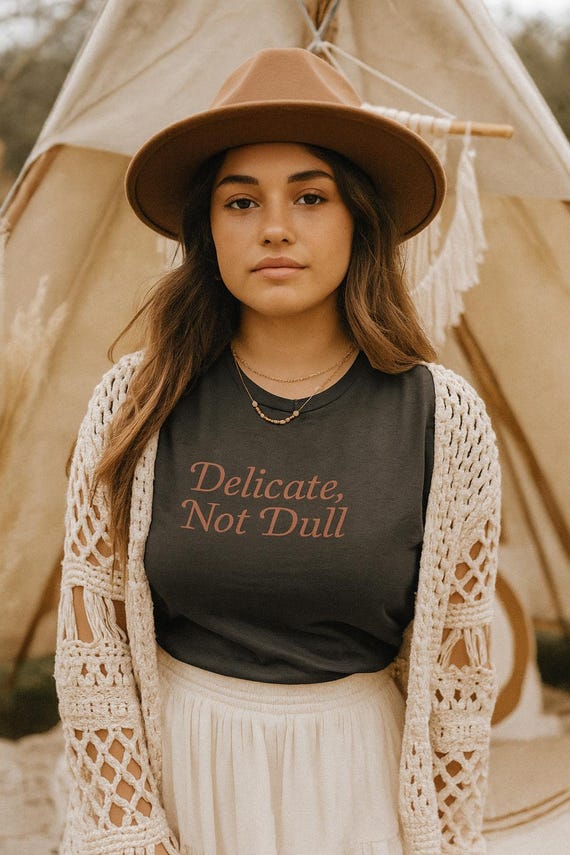 Boho Graphic T-Shirt: Bella+Canvas 3001 Black Vintage Style Tee