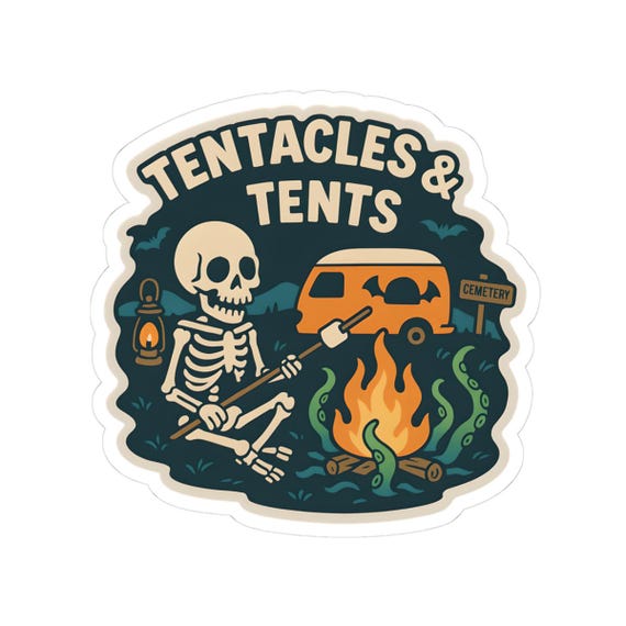 Spooky Camping Stickers: Halloween Camper Decor, Outdoor Adventure