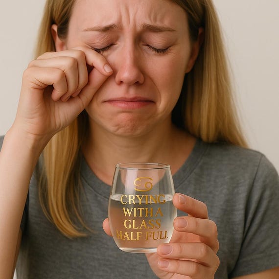 Cancer Wine Glass Funny  Stemless 6 oz Astrology  Whiskey