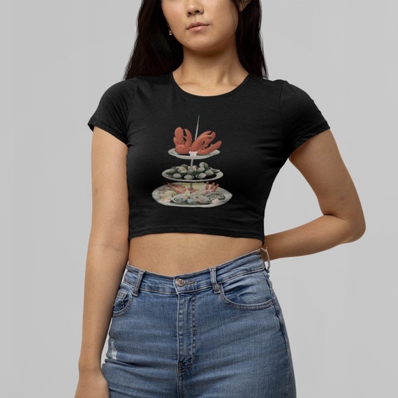 Seafood T-Shirt Chef Gift Coastal Beach Lover Tee for Food Festival Vacation European Vibe Beach Party Collage Shirt