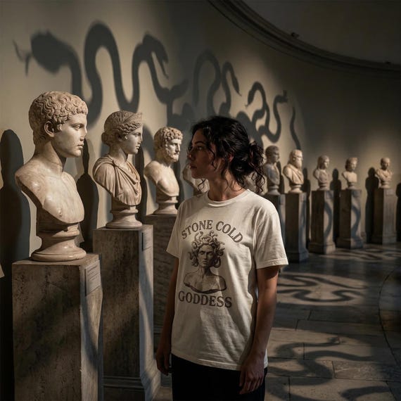 Stone Cold Goddess Medusa Shirt – Greek Mythology Graphic Tee – Comfort Colors 1717 Girls will be girls Mythical Gift