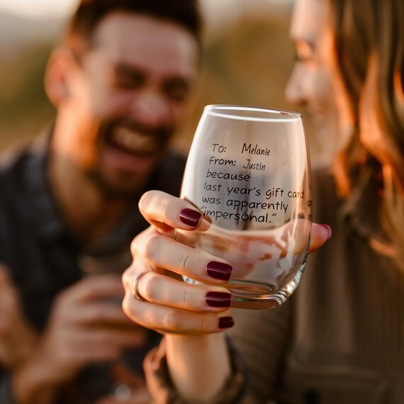 Personalized Humorous Wine Glass, Funny Gift for Friend, 11.75oz