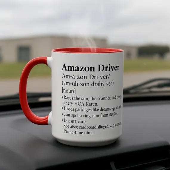 Personalized Amazon Driver Mug: Funny Delivery Appreciation Gift