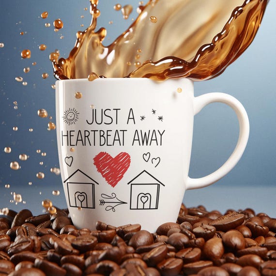 Latte Mug for Long Distance Friends and Family, Custom  Coffee Cup, Moving Away Present