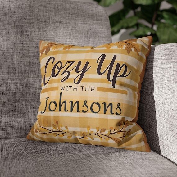 Personalized Fall Pillow Cover: Rustic Plaid Autumn Decor